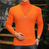 Joior Fashion Men's Turtleneck T-Shirts Casual Autumn Winter High Collar New Slim Long Sleeve Stretch Model Undershirt Plus Size Tees