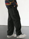 Joior Men's Drawstring Trendy Flap Pockets Cargo Pants