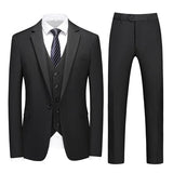 Joior M-6XL Double Vent Mens Suit ( Blazer+Vest+Pants) Solid Color Formal Office Business Suit Three-piece Groom's Wedding Dress Party