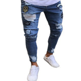 Joior Man Pants Retro Washing Zipper Stretch Jeans Casual Slim Fit Trousers Male Plus Size Pencil Pants Denim Skinny Jeans for Men