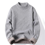 Men's Casual Slim Fit Basic Turtleneck Knitted Sweater High Collar Pullover Male Double Collar Autumn Winter Tops