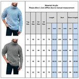 Joior Fall/Winter New Men's Sweater Casual Solid Color Turtleneck Long Sleeve Argyle Twist Knitted Pullovers Outdoor Warm Jumpers