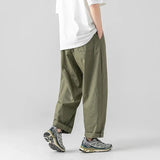 Joior Spring Summer New Wide Pants For Mens 100% Cotton Oversize Green harem Pants Fashion Pleat Design Baggy Joggers Sweatpants