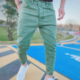 Joior Men's Fashion Leggings Jeans Solid Color Leisure Sports Elastic Cotton Pants 2024 Spring And Autumn High Quality Men's Wear