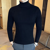 Joior Winter High Neck Thick Warm Sweater Men Turtleneck Brand Mens Sweaters Slim Fit Pullover Men Knitwear Male Double Collar