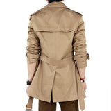 Joior Autumn And Winter Mens Mid-Length Trench Coat Elegant British Solid Color Coat Korean Style Double-Breasted Casual Trench Coat