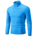 Joior turtleneck outfit men Men's High Neck Sweater Solid Color Pullover Knitted Warm Casual Turtleneck  Mens  Knitted Sweater