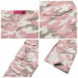 Joior Fashion Streetwear Pink Camouflage Cargo Pants Hip Hop Multi-pocket Zip Up Trousers Flared Men Y2k Slim Fit Casual Pants Baggy