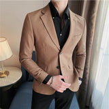 British Style Business Casual Suit Jacket Men Fashion High Sense Bright Face Slim Fit Blazers Wedding Party Dress Blazer