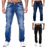 Joior Men Jeans Solid Pockets Stretch Denim Straight Pants Spring Summer Business Casual Trousers Daily Streetwear Men's Clothing