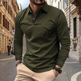 Joior 2024 Autumn Men's Polo Shirt Lapel Pocket T-shirt Men's Breathable Business Casual Long sleeved