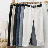 Joior New Loose Vintage Blue High Waist Jeans Women's Harem Pants Stretch Washed Mom Jeans Tall and Thin Wide Leg Pants Black White