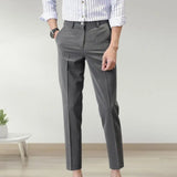 Popular Men Trousers Breathable Men Suit Pants Soft Fabric Gentle Mid Waist Ankle Length Business Pants