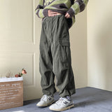 Joior Autumn Winter Corduroy Pants Men Fashion Oversize Pocket Cargo Trousers Streetwear Hip Hop Loose Straight Pants Male Joggers