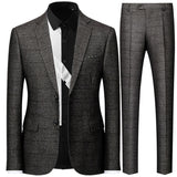 Joior Blazers Jacket Pants Vest / Fashion New Men's Casual Boutique Business British Plaid Striped Suit Coat Trousers Waistcoat