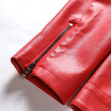 Joior Men Quality Casual PU Leather Coat.Red Slim Rider Style Leather Jacket Popular Young Leather Jackets