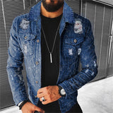 Joior Men's Denim jacket Autumn Casual Pure Cotton Slim Fit  Stylish Motorcycle Jean Jacket Streetwear Men Coats