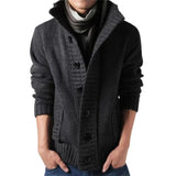 Joior Chic Knitted Cardigan Ribbed Cuff Long Sleeve Comfy Thickened Warm Men Cardigan Sweater