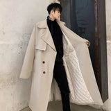 Joior Fashion Casual Overcoat Men's Autumn Winter Cotton Warm Windbreaker Long Handsome Student Loose Coat Top Trench Men Clothes