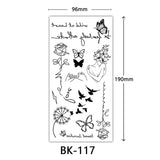 Joior Black Flower Tattoo Sketch Tattoo Sticker  Rose Blossom Tattoo Temporary Waterproof