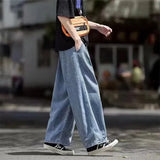 Joior Men Jeans Wide Leg Denim Cargo jean pants Loose Straight Baggy Men's Jeans hip hop Streetwear Skateboard Neutral denim Trousers