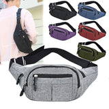 Men Women Waist Bag Casual Fanny Pack Purse Large Phone Belt Bag Pouch Canvas Outdoor Travel Phone Bag Banana Hip Bags