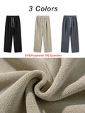 Joior Winter Thick Fleece Warm Sweatpants Men Streetwear Wide-Leg Straight Loose Track Pants Male Casual Thermal Velvet Trousers