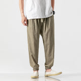 Joior Large Size Chinese Style Linen Casual Harlan Loose Trousers Cotton Linen Pants Ice Silk