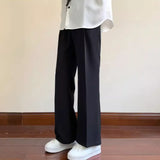 Joior Summer Black Suit Pants Men Fashion Social Mens Dress Pants Korean Loose Bell-bottoms Pants Men Mens Office Formal Trousers