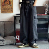 Joior Baggy Jeans Trousers Male Denim Pants Black Wide Leg Pants Men's Jeans Oversize Cargo Korean Streetwear Hip Hop Harajuku