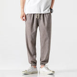 Joior Large Size Chinese Style Linen Casual Harlan Loose Trousers Cotton Linen Pants Ice Silk