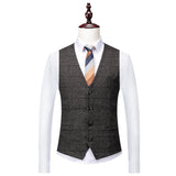 Joior WELL DRESSED MEN Blazers Jacket Pants Vest / Fashion New Men's Casual Boutique Business British Plaid Striped Suit Coat Trousers Waistcoat