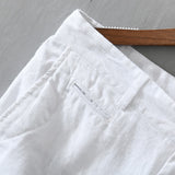 Joior Pure Linen Shorts for Men Summer New Fashion Solid White Loose Holiday Shorts Man Casual Plus Size Button Fly Short Pants