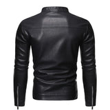 Joior Men's Standing Collar Leather Jacket Autumn Oversized Slim Motorcycle Cycling Suit Winter Thickened PU Leather Work Clothes