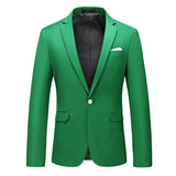 Bright Green Suit Jacket Men's Stylish Slim Blazer Wedding Party Dress Coat Suitable for All Seasons Big Size 5XL 6XL