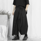 Joior Spring/Summer Casual Wide Leg Pants for Men's Dark Knight Pants Original Four Seasons  Asymmetric Loose Crop Nine Pants