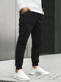 Joior Men Drawstring Waist Slant Pocket Sweatpants