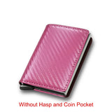 Joior Carbon Fiber Slim Aluminum Men Wallet ID Credit Card Holder Mini RFID Wallet Automatic Pop up Bank Card Case Black Vallet 2024