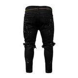 Joior New 2024 Ripped Hole Jeans for Men Hip Hop Cargo Pant Distressed Denim Jeans Skinny Men Clothing Full Length Slim Trousers Male