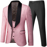 Joior Banquet Feather Embossing Process Designer Blazer Jacket Pants Vest / Men's New Suit Coat Waistcoat Trouser 3 Piece Set