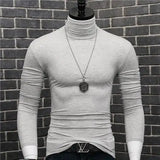 Joior Luxury Men's Casual Turtleneck T-Shirts Autumn and Winter Tops Slim Collar Full Sleeve Innerwear Undershirt Golf Wear Men Tee