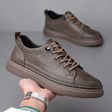 Italian Genuine Leather Casual Shoes Men's Lace Up Oxford Shoes Outdoor Jogging Shoes Office Men's Dress Shoes Sneakers Man