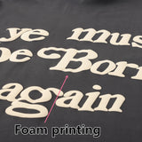 Joior Frog drift Fashion Streetwear CPFM KANYE YE MUST BORN AGAIN Foam printing Summer Oversized Loose Tee Tops t shirt for Men