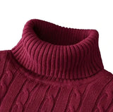 Joior turtleneck outfit men Men's High Neck Sweater Solid Color Pullover Knitted Warm Casual Turtleneck  Mens  Knitted Sweater