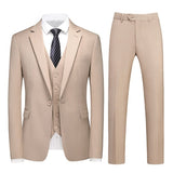 Joior M-6XL Double Vent Mens Suit ( Blazer+Vest+Pants) Solid Color Formal Office Business Suit Three-piece Groom's Wedding Dress Party