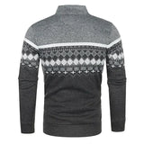 Joior Men's Retro Jacquard Knit Cardigan Fashion Warm Zipper Pullover Casual Slim Collar Sweater Coat Men Outwear Street Wear S-3XL