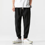 Joior Large Size Chinese Style Linen Casual Harlan Loose Trousers Cotton Linen Pants Ice Silk