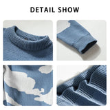 Joior Autumn Men Casual Sweater Cloud Pattern Cute Couple Sweaters Round Neck Long Sleeve Male Knitted Sweater Harajuku Pullover