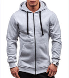 Joior Solid Color Men's Fashion Hooded Jacket Casual Long Sleeve Hoodies With Zipper Gym Sports Hooded Coat For Spring Fall