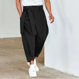 Joior Men's Baggy Pants Casual Streetwear Belt High Quality Pure Color Joggers Fashion Harem Pants 2023 S-3XL